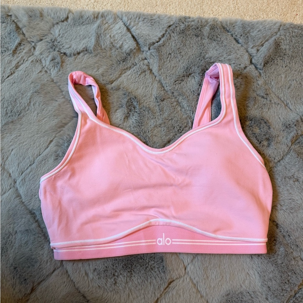 ALO Yoga sweet pink heart throb Sports Bra large